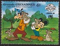 Grenadines 1988 Walt Disney 4 ¢ Multicolor Scott 1001. GRE 1001. Subida por susofe